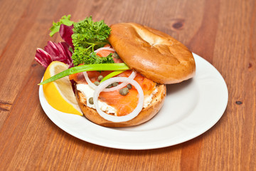 Salmon Bagel Sandwich