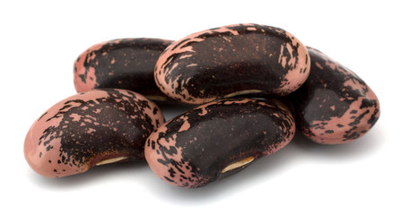 Dried kidney legumes haricot beans isolated on white background