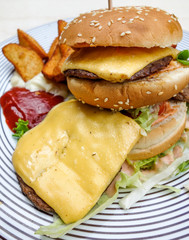 American cheese burger