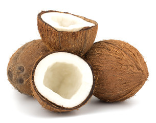 Coconuts isolated on white background