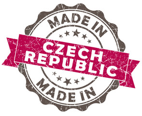 made in Czech Republic pink grunge retro seal