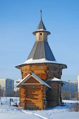 Old wooden architecture of Kolomenskoye park