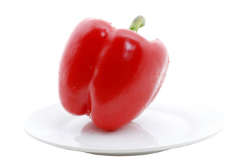 red paprika on white background