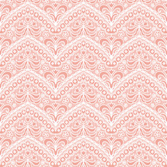 Lace seamless pattern with flowers on beige background