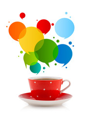Coffee-mug with colorful abstract speech bubble