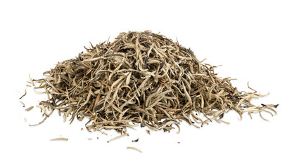 Heap of golden ceylon tea leaves