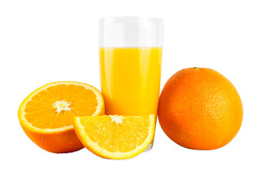 Orange juice and oranges