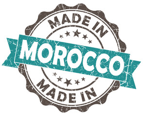 made in MOROCCO blue grunge seal