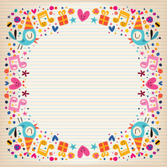 Happy Birthday border lined paper card