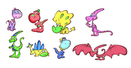 cute dino vector set
