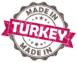 made in TURKEY pink grunge seal