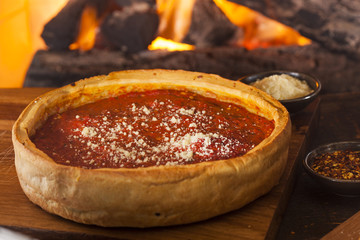 Chicago Style Deep Dish Cheese Pizza