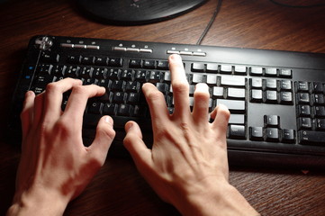 Typing on keyboard