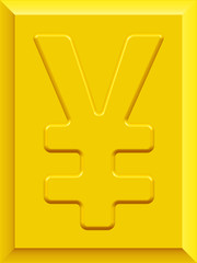 Obraz premium Yen on gold plate