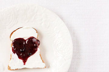 Toast with heart jam