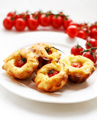 cakes with cherry tomatoes
