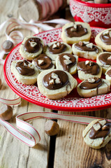 Fototapeta na wymiar Cookies with chocolate and nuts