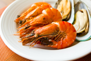 Seafood  with shrimps and mussels