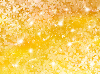 桜　シャボン玉　背景