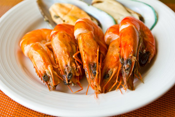 Seafood  with shrimps and mussels