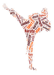 Words illustration of the martial arts fighting