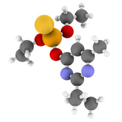 Diazinon organophosphate insecticide molecule.