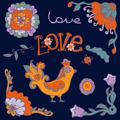 Obraz premium Flowers and Bird