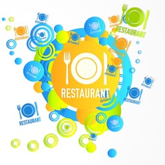 Obraz premium trendy art restaurant symbol