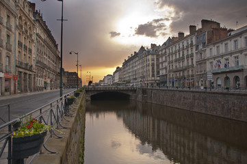 Rennes au coucher du soleil