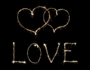 word love and two hearts