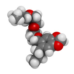 Piperonyl butoxide (PBO) pesticide synergist molecule.