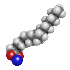 Sodium palmitate soap molecule.
