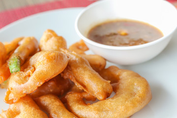Tempura with chili paste