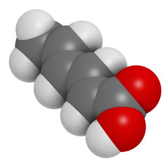 Sorbic acid food preservative molecule.