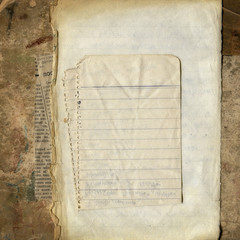 Blank papers on grunge cardboard, vintage background - 60557882