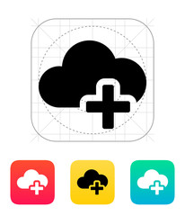 Cloud computing with plus icon.