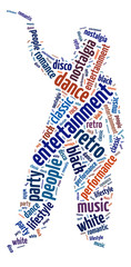 Conceptual words illustration of retro dance