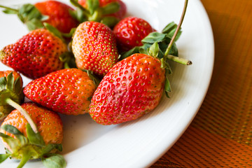 fresh strawberry on the plate