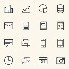 Simple Business and Finance icon sets. Line icons.