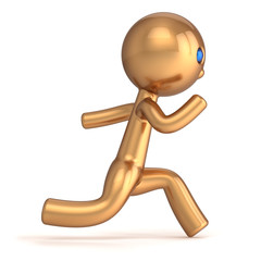 Running man pursuit character runner person fast start speed