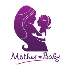 Mother and baby silhouettes