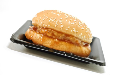 Homemade hamburger isolated