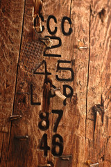 number carved on a trunk