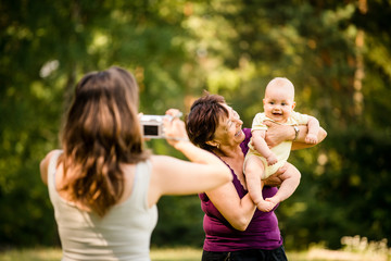 Precious memories - grandmother with baby