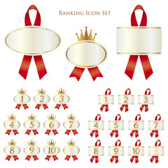 赤いリボンのランキング アイコン・セット