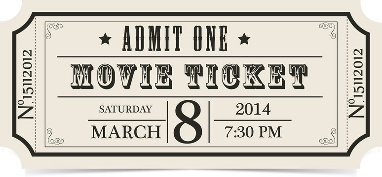 Retro Movie Vector Ticket