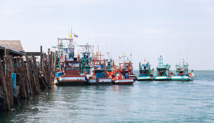 fishing boats berthed at the port in the