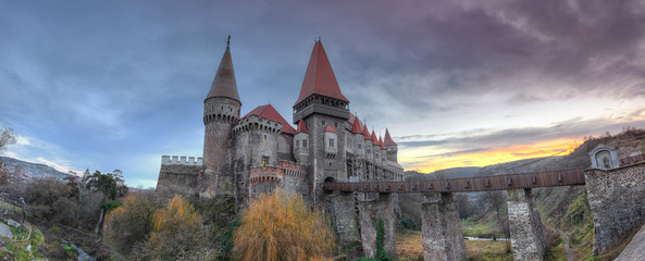 Corvin Castle from Hunedoara, Romania - obrazy, fototapety, plakaty