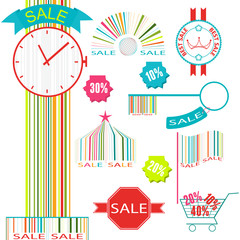 Set of sale label and sticker stylized as a barcode - 60562299
