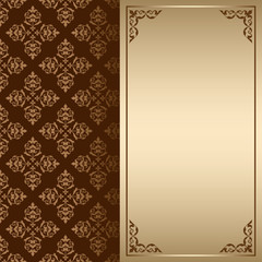 dark brown and gold vintage vector card